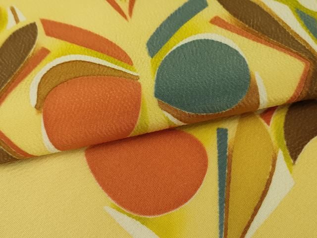 平和屋着物○染織作家 渋紙型 渋谷和子 九寸名古屋帯 抽象文様 玉蜀黍