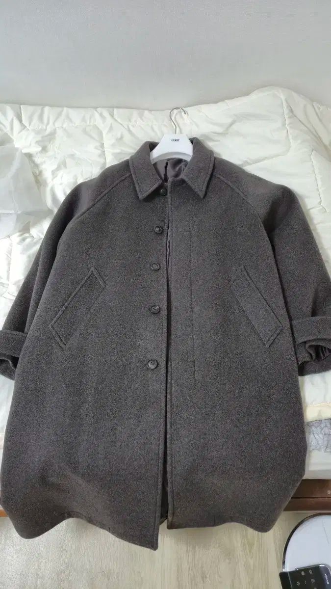 coor ベルらん カシミア ブレンド バルマカーン コート シンダーグレー Lサイズ