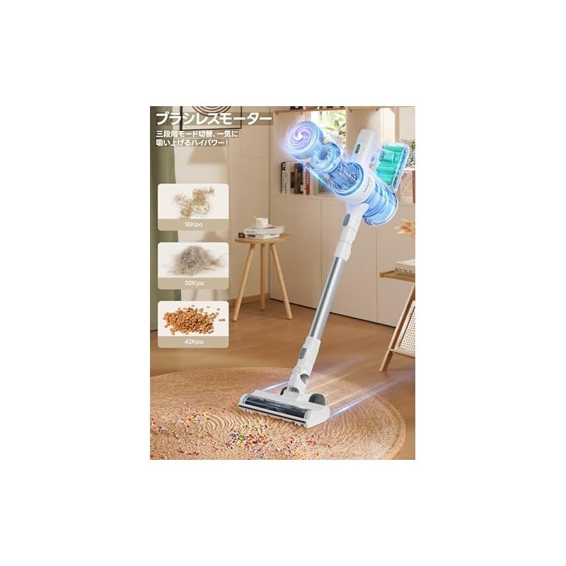 掃除機 コードレス 42000pa LEACCO コードレス掃除機 自立式 軽量