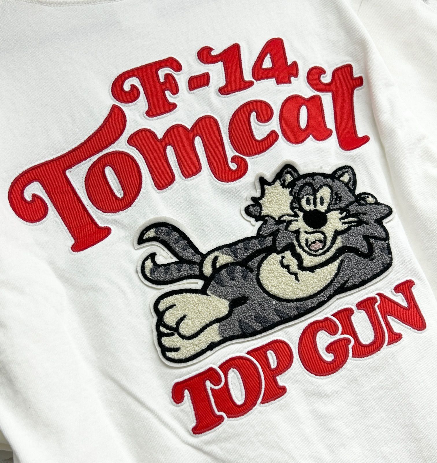 ◾️AVIREX F-14 サガラ トムキャット 刺繍Tシャツ TOP GUN モチーフ M