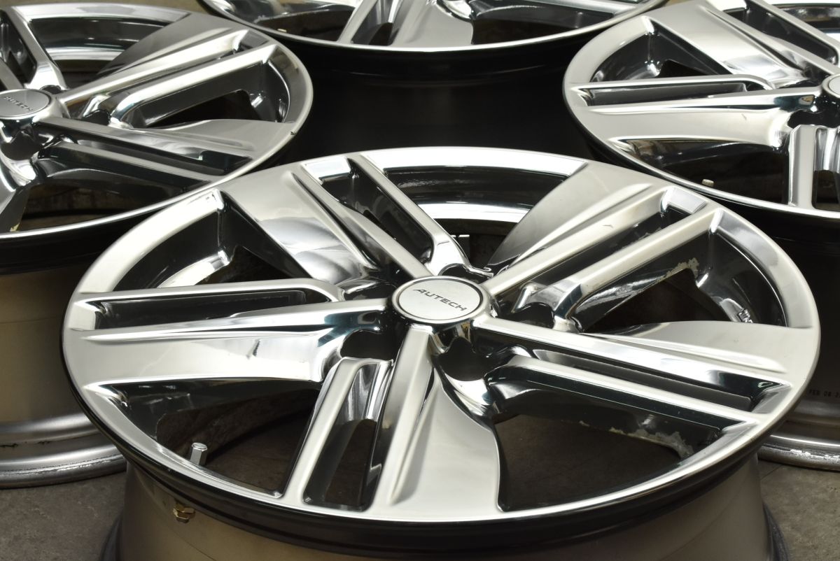 カスタム用に ニッサン E52 エルグランド ライダー 純正 AUTECH 18in 7.5J 55 PCD114.3 4本セット セレナ 流用 交換用 スタッドレス用