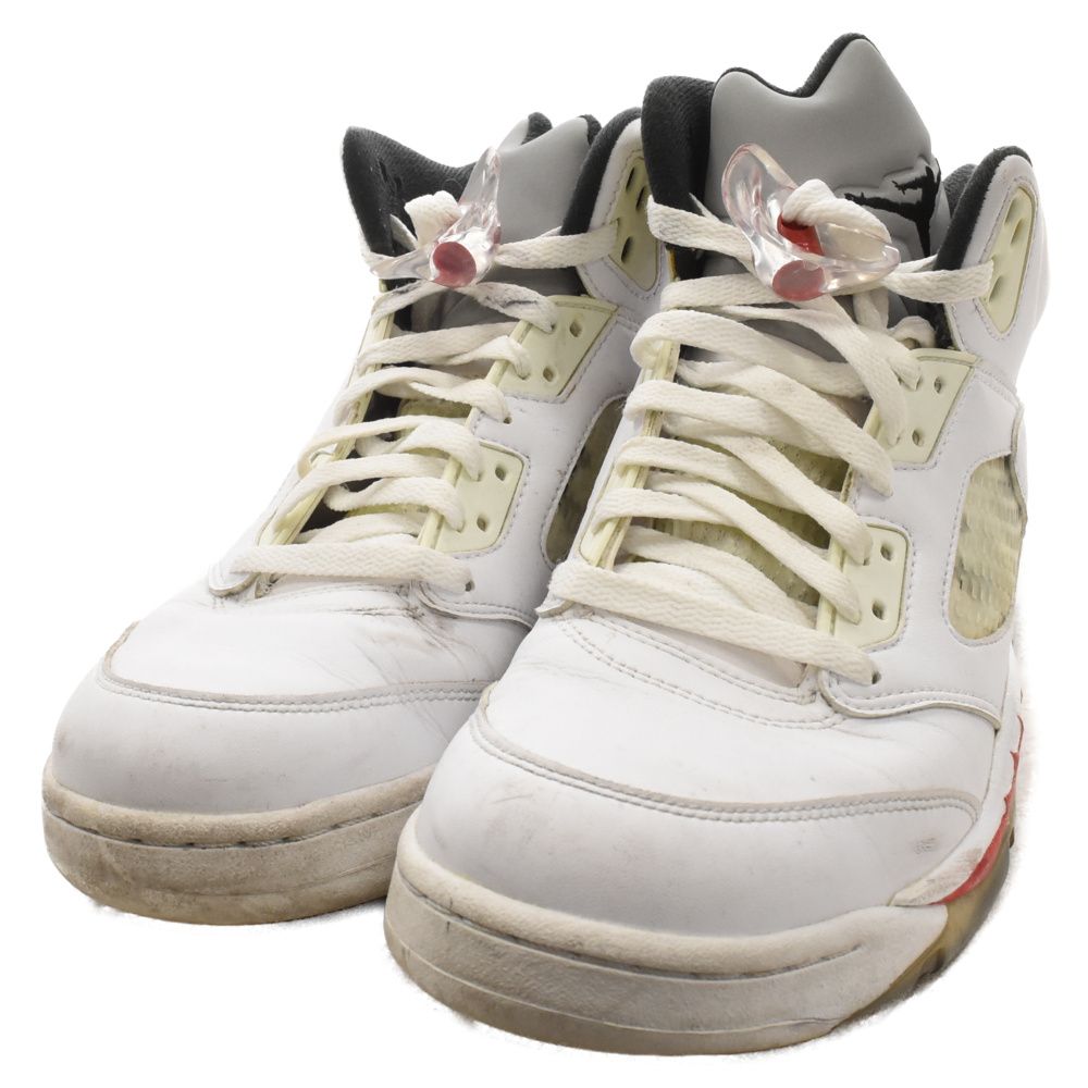 NIKE (ナイキ) 15AW×SUPREME AIR JORDAN 5 RETRO 824371-101 シュプリーム エアジョーダン5  ハイカットスニーカー ホワイト US9.5/27.5cm - メルカリ