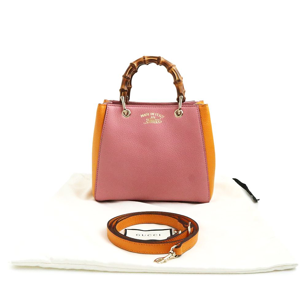 グッチ GUCCI ​レザー バンブー ショッパー ミニ 2WAY