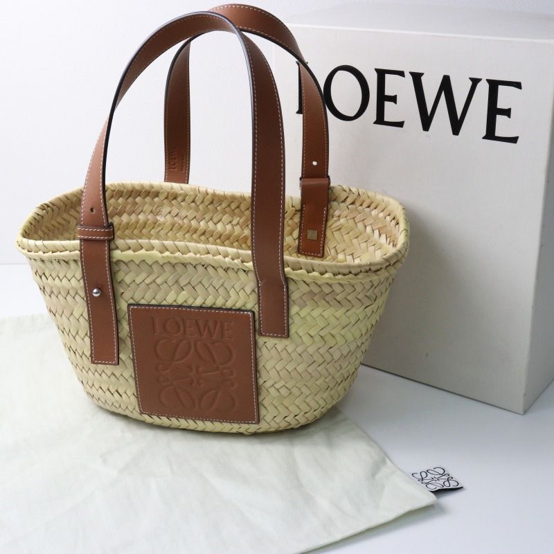 ロエベ LOEWE BASKET SMALL BAG NATURAL バスケット スモールバッグ |ナチュラル かごバッグ レザー 皮革 2400014469875