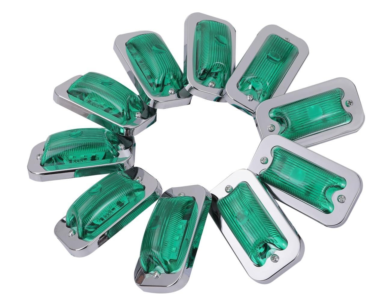 Color:グリーン LED 24V 角型 サイド マーカー ランプ 10個
