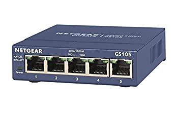 【中古】NETGEAR アンマネージ スイッチングハブ  5ポート 卓上型コンパクト ギガビット  静音ファンレス 省電力設計 法人向け   GS105