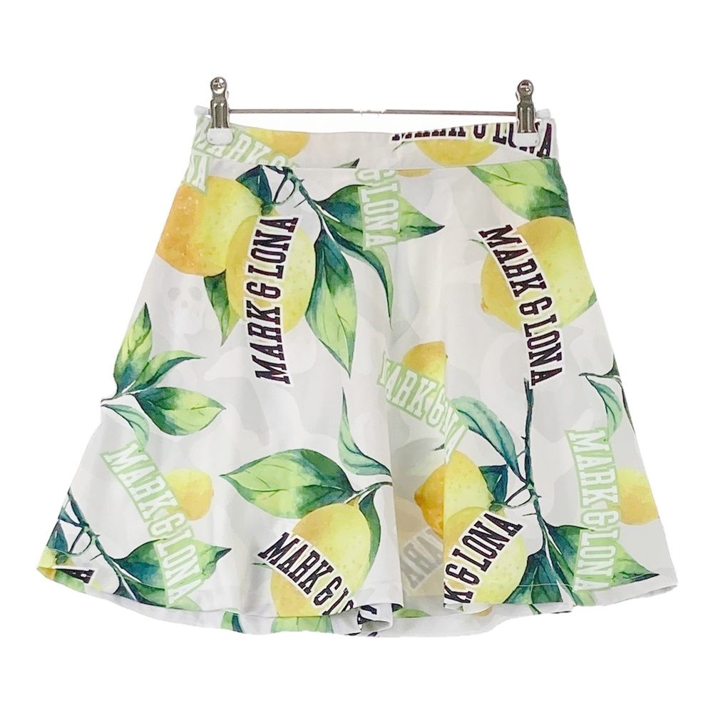 サイズ：S MARKu0026LONA マークアンドロナ  ストレッチスカート レモン 総柄 ホワイト系 [240001264541] ゴルフウェア レディース ストスト