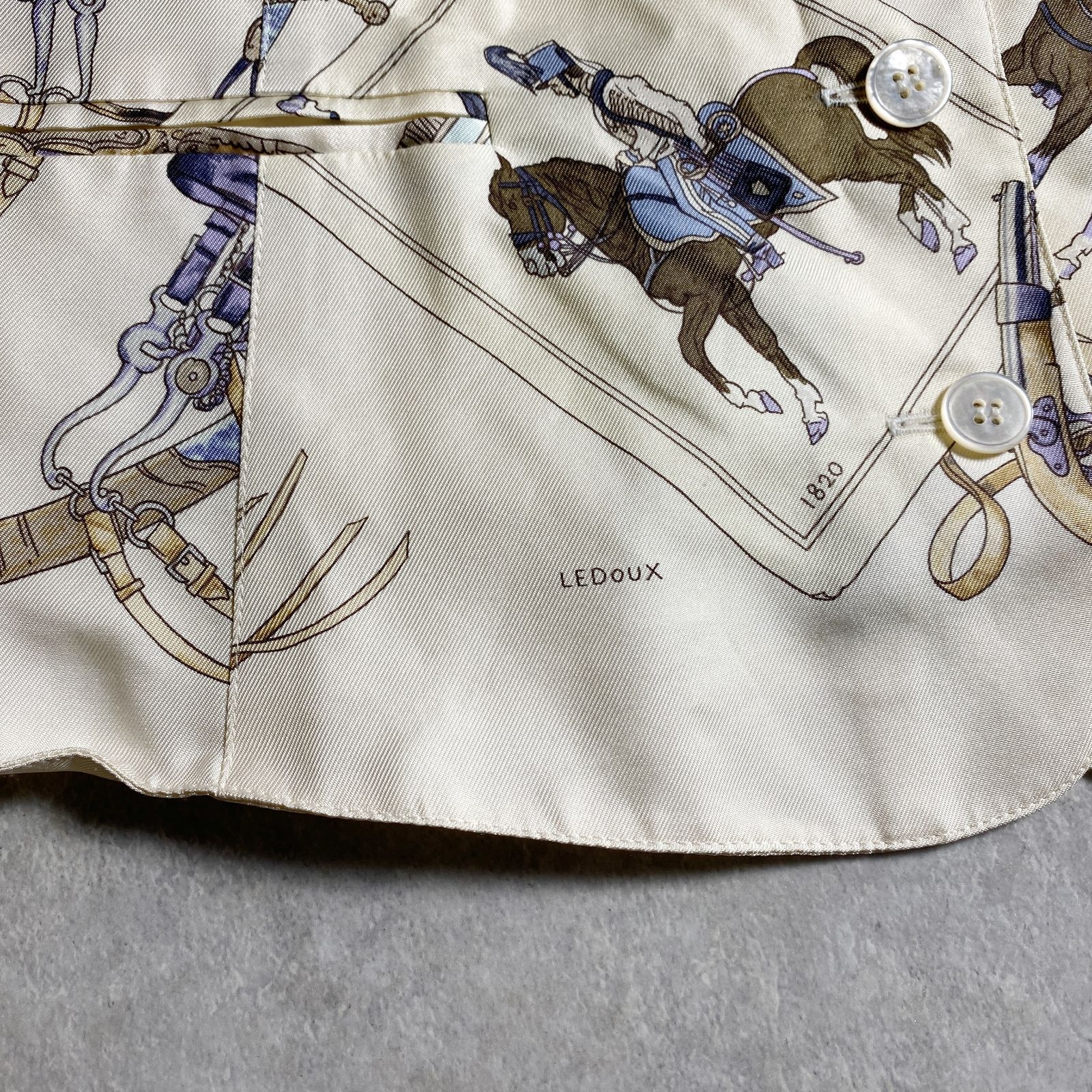 ☆フランス製/HERMES エルメス/ マルジェラ 期/LEDOUX シルク スカーフ