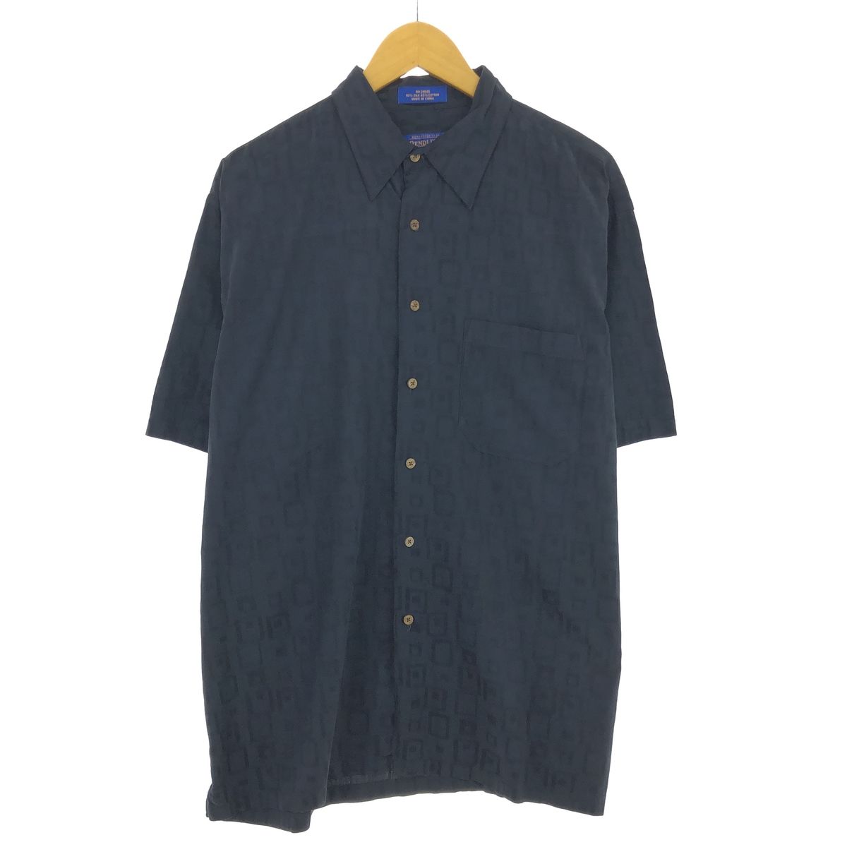 古着 00年代 ペンドルトン PENDLETON 総柄 半袖 シルク×コットンシャツ メンズL/eaa448689
