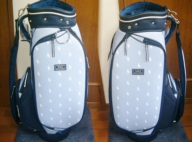 ＰＯＬＯ ラルフ ローレン レディース ポロ プリント柄 合繊素材 サックス紺白 ゴルフバッグ