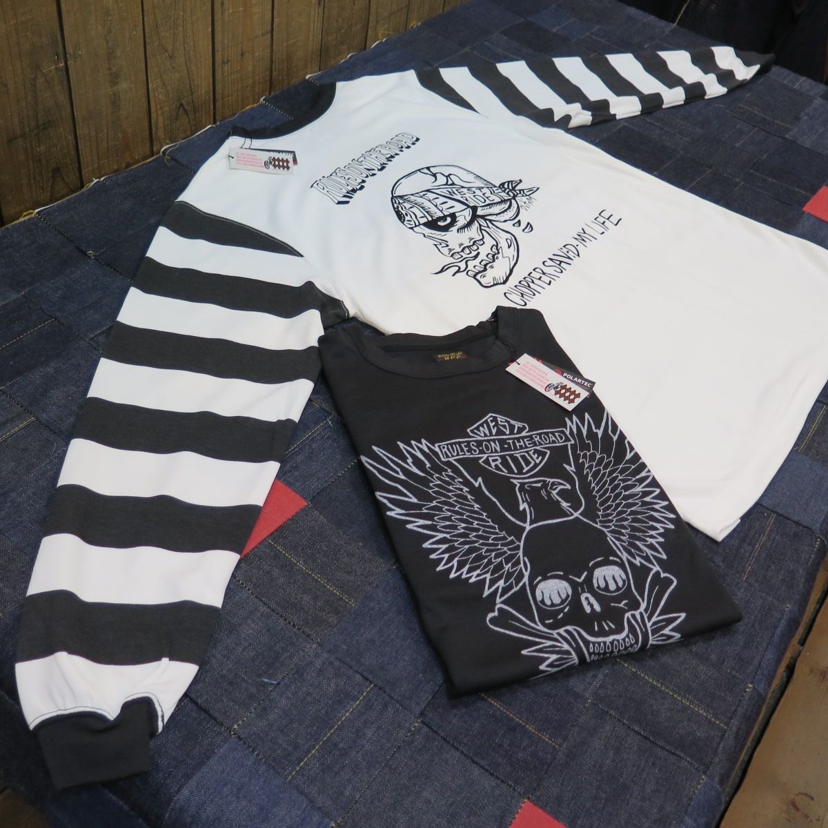 ウエストライド パワードライ ボーダースリーブ ロングスリーブＴシャツ WEST RIDE