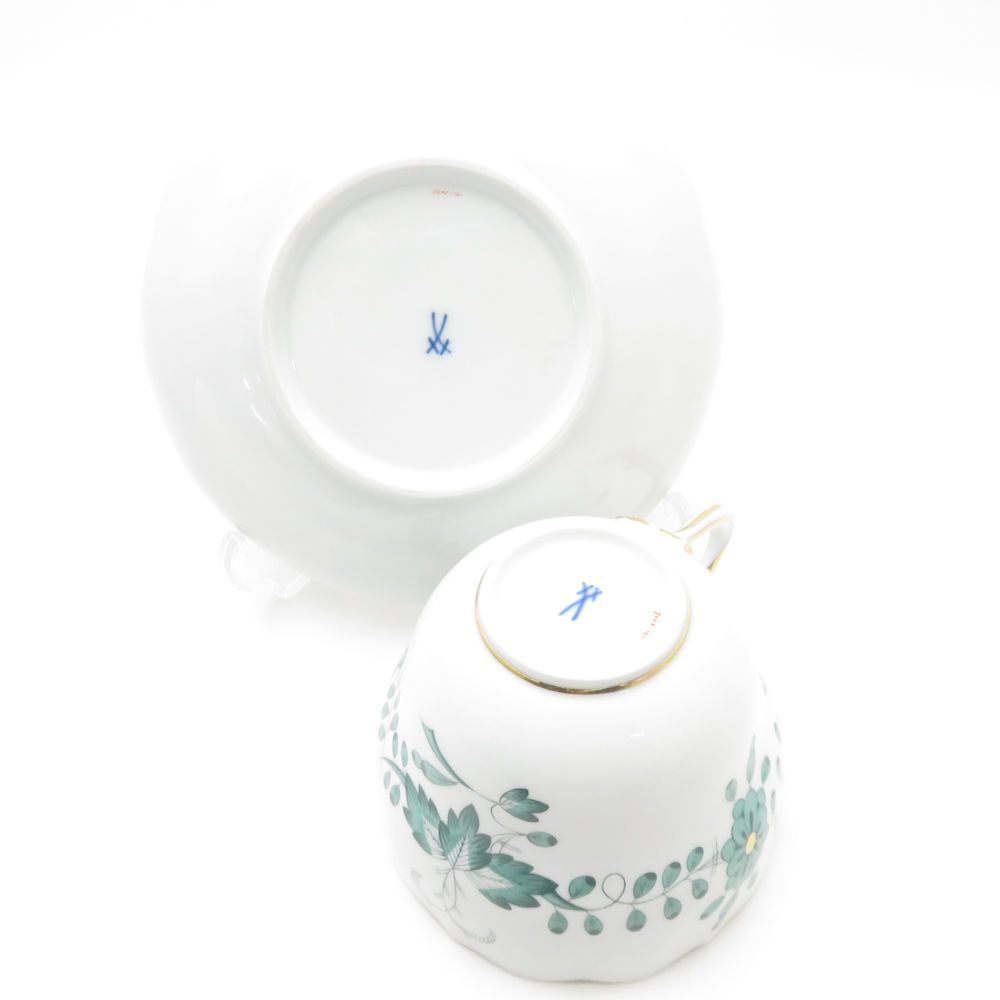 美品 MEISSEN マイセン インドの華 グリーン 343310 ティーカップ  