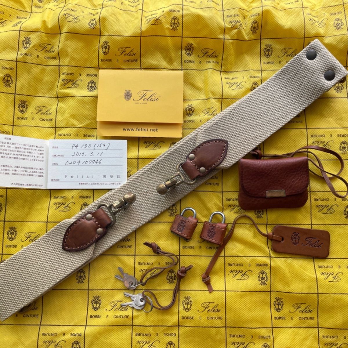 新品同様 Felisi フェリージ P4/DS ボストンバッグ カーキ - メルカリ