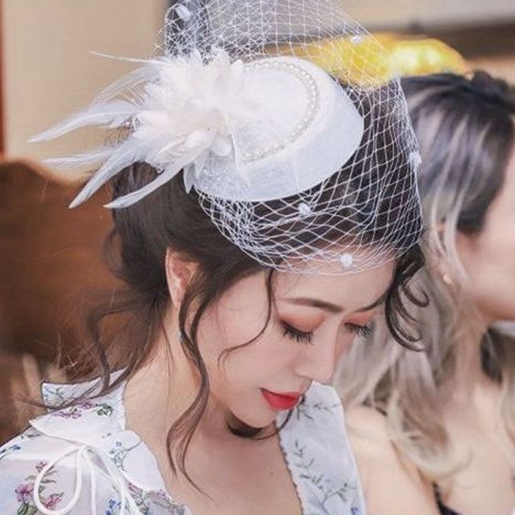 帽子 レディース カクテルハット おおく トーク帽 礼装帽子 ヘッドドレス お嫁さん ブライダル 結婚式