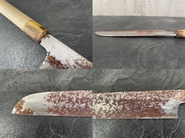 中古再生品水山出刃包丁157mm 水山 包丁 青鋼 薄刃包丁？ 【中古】