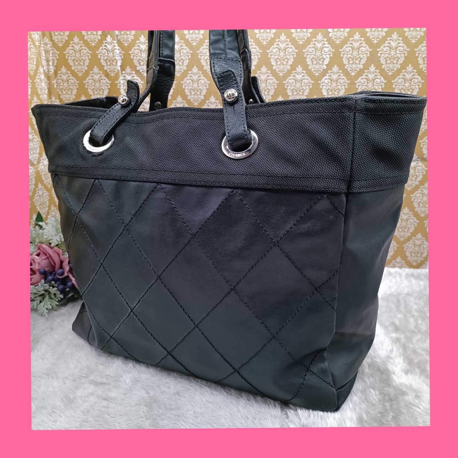CHANEL バッグ パリビアリッツ トートバッグ ブラック ハンドバッグ MM