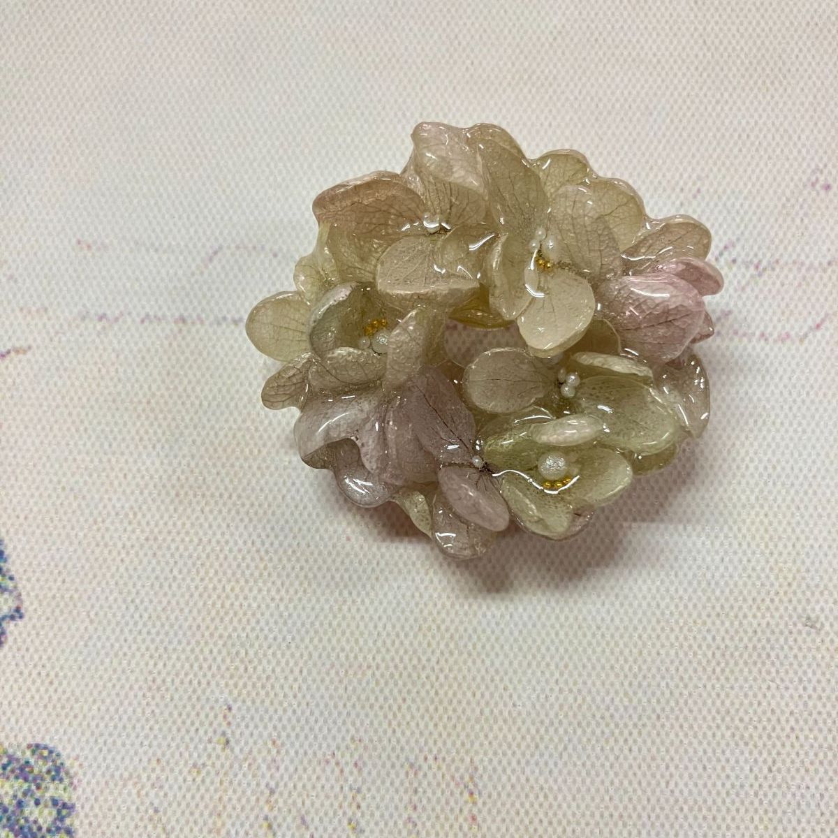 紫陽花 立体リースブローチ-3