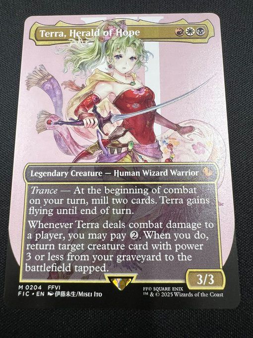 MTG FF Herald of Hope 魔導の力を持つ少女 ティナ 英語版 ボーダーレス