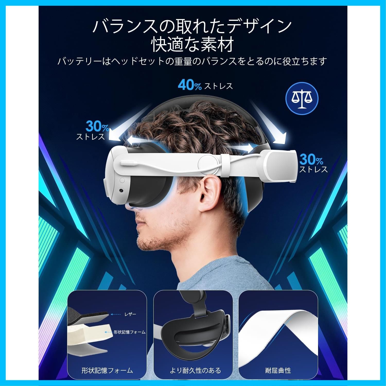 新着商品】バッテリーヘッドストラップ Quest 3S 用 K3 Quest 3 用
