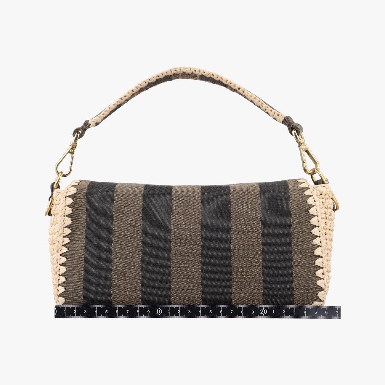 フェンディFendiマンマバケットベージュ×マルチ キャンバス×ストロー8BR6008BR600-ABHM-208-10429