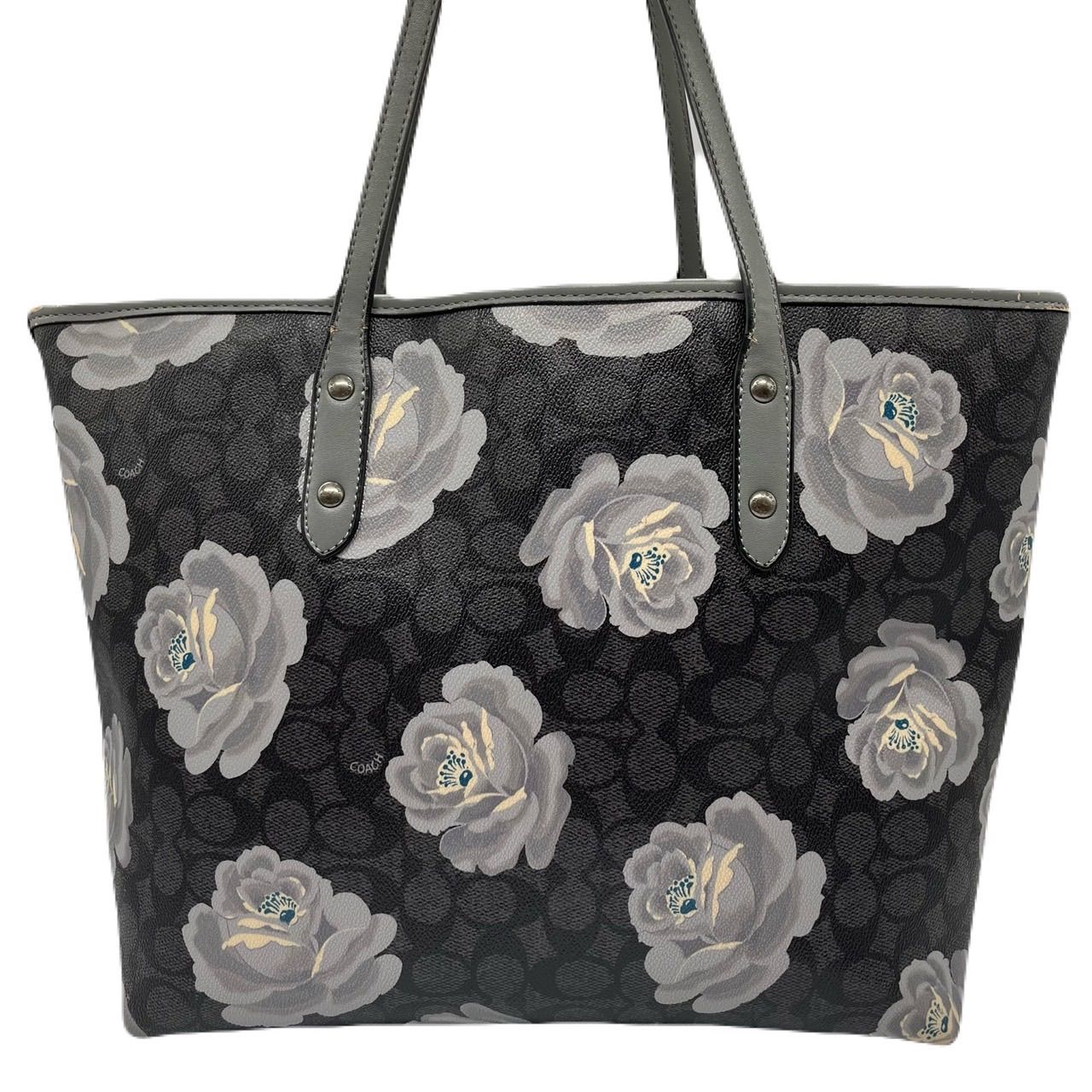 希少色<!-利用不可文字-!>COACH トートバッグ シグネチャー 薔薇 大 