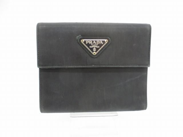 訳あり プラダ PRADA 三つ折り財布 ロゴプレート テスート