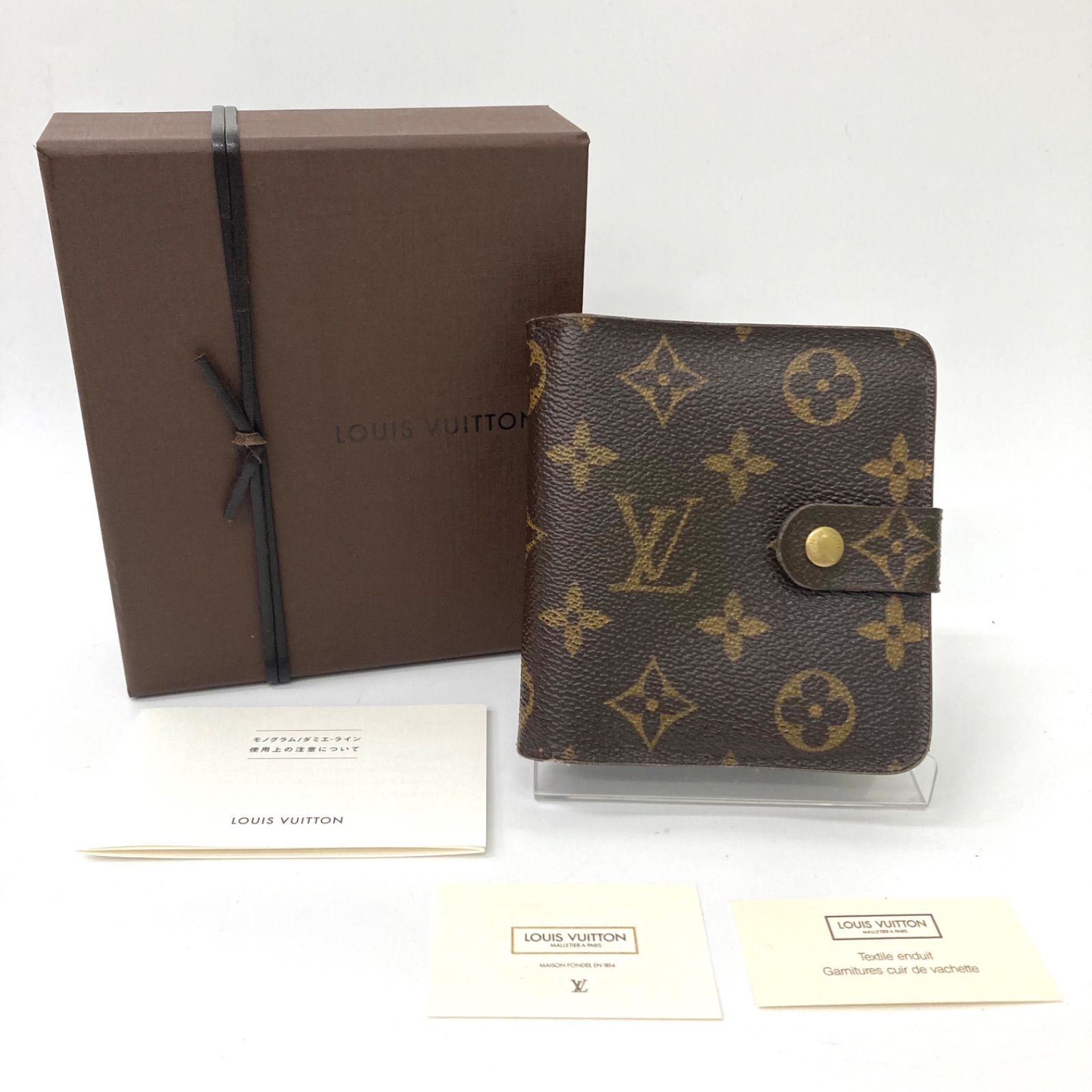 LOUIS VUITTON】ルイヴィトン モノグラム 箱付き コンパクトジップ 
