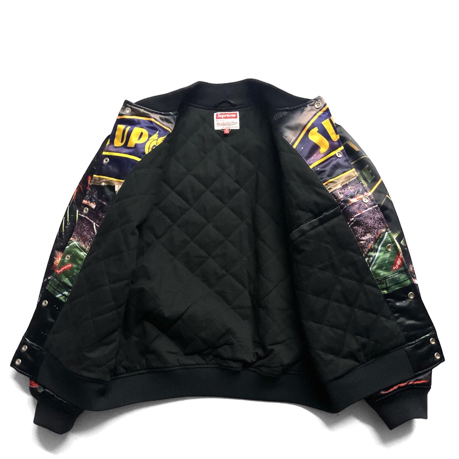 【美品】22SS SUPREME シュプリーム × Mitchell & Ness ミッチェルアンドネス Stadium Satin Varsity  Jacket スタジャン ジャンパー M