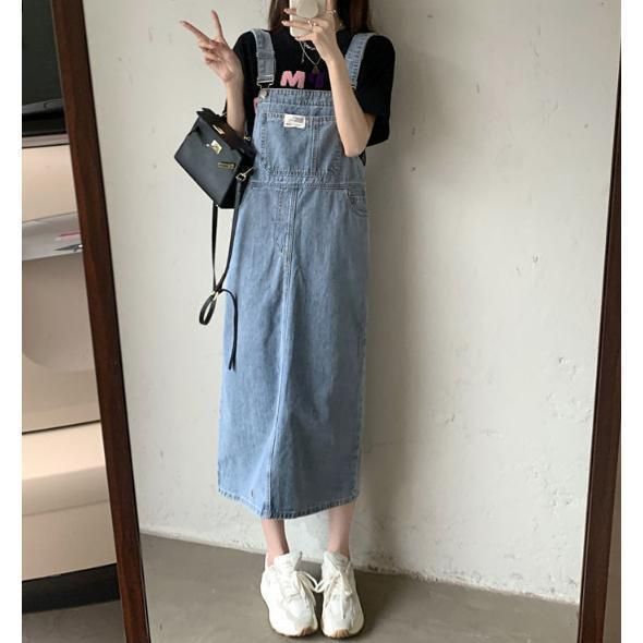 スカート レディース 40代 キレイめ マキシワンピース 春夏 デニム