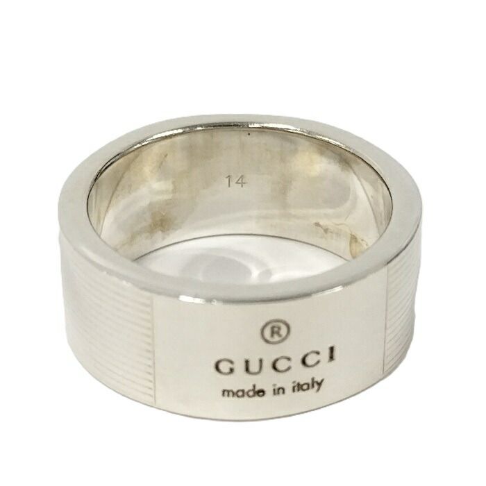 GUCCI シルバー ロゴ リング 表記サイズ 14 約13号 シルバー925 SV925