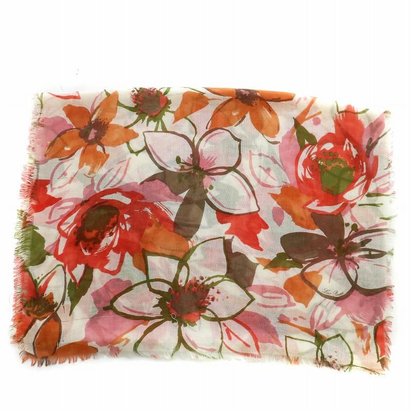 ロロピアーナ Loro Piana スカーフ ストール カシミヤ シルク混 花柄 