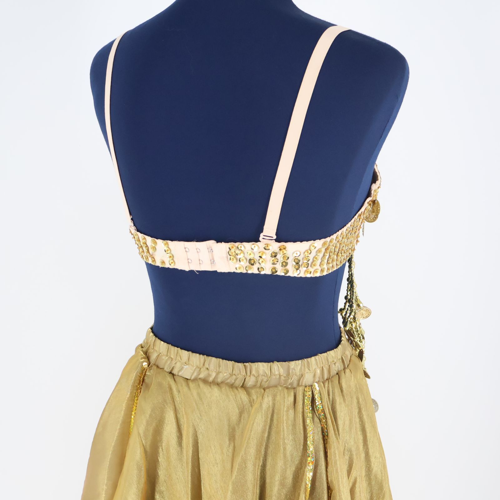 ベリーダンス用 オリエンタル衣装】ゴールド コイン スパンコールラメ