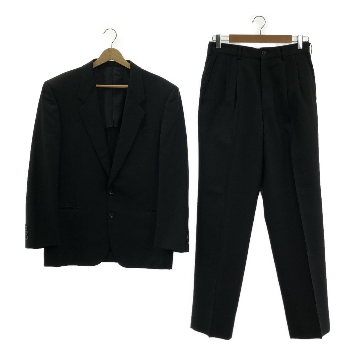 COMME des GARCONS HOMME DEUX | コムデギャルソンオムドゥ | セットアップ ヘリンボーン 2B テーラードジャケット 総裏地 | 2タック スラックス パンツ | S | ブラック | メンズ