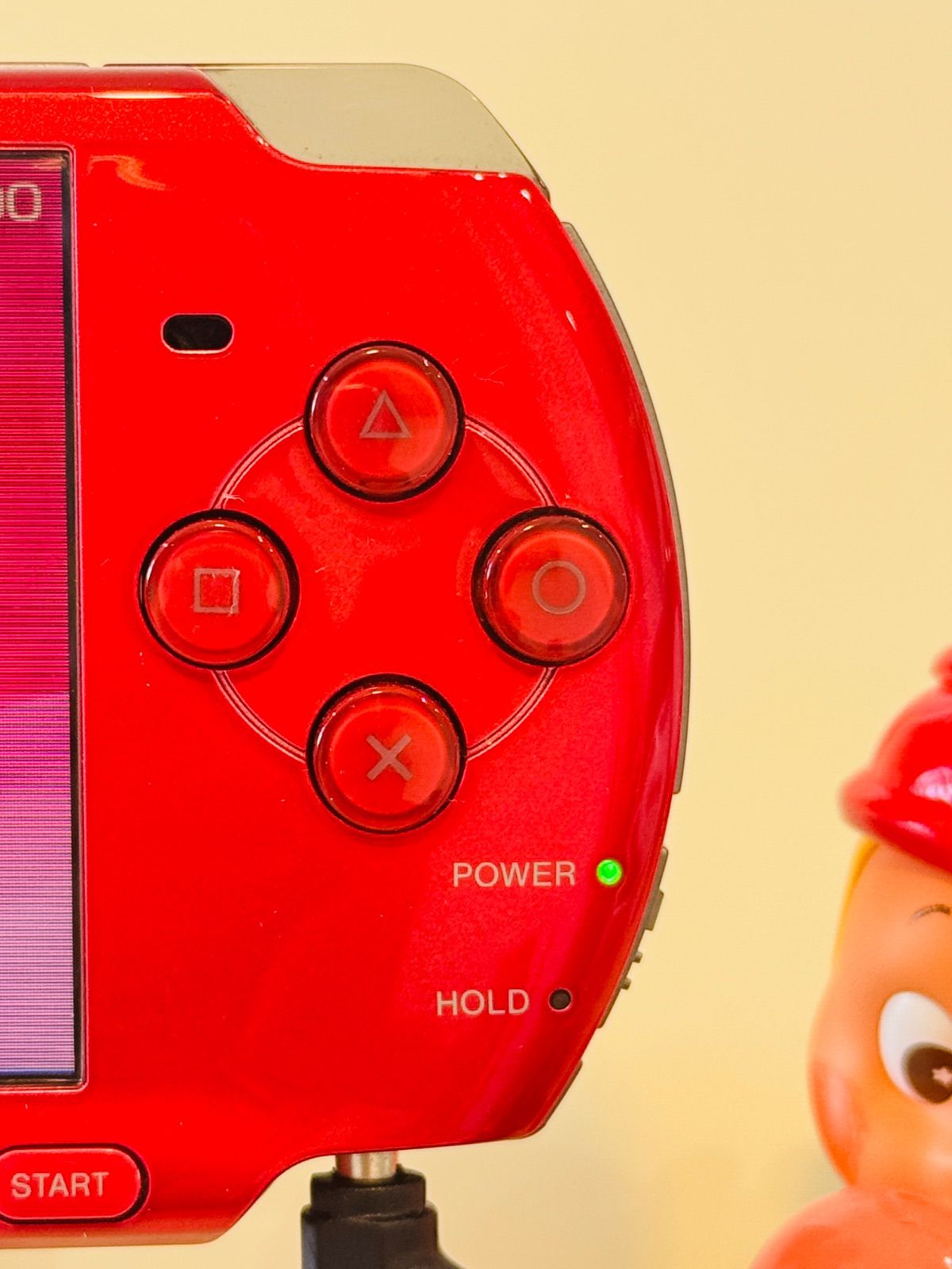 SONY PSP-3000 レッド 本体のみ 全機能動作品 バッテリー 充電器 メモステなし