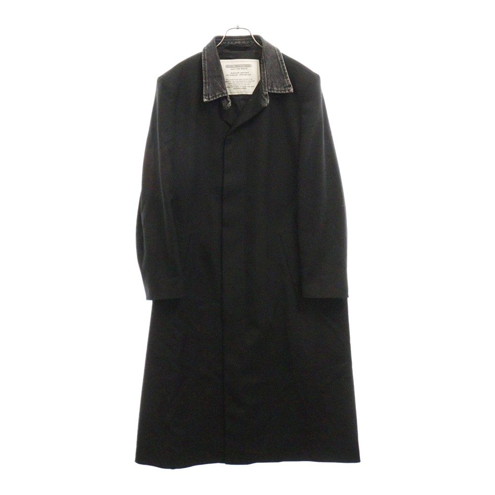 DIESEL (ディーゼル) 23AW J-SACHS 襟デニム切替コート ブラック