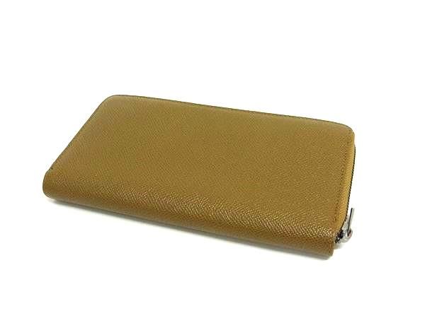 DOLCE＆GABBANA ドルチェ-ガッバーナ レザー ラウンドファスナー 長財布 ウォレット カーキ系 FN 7405