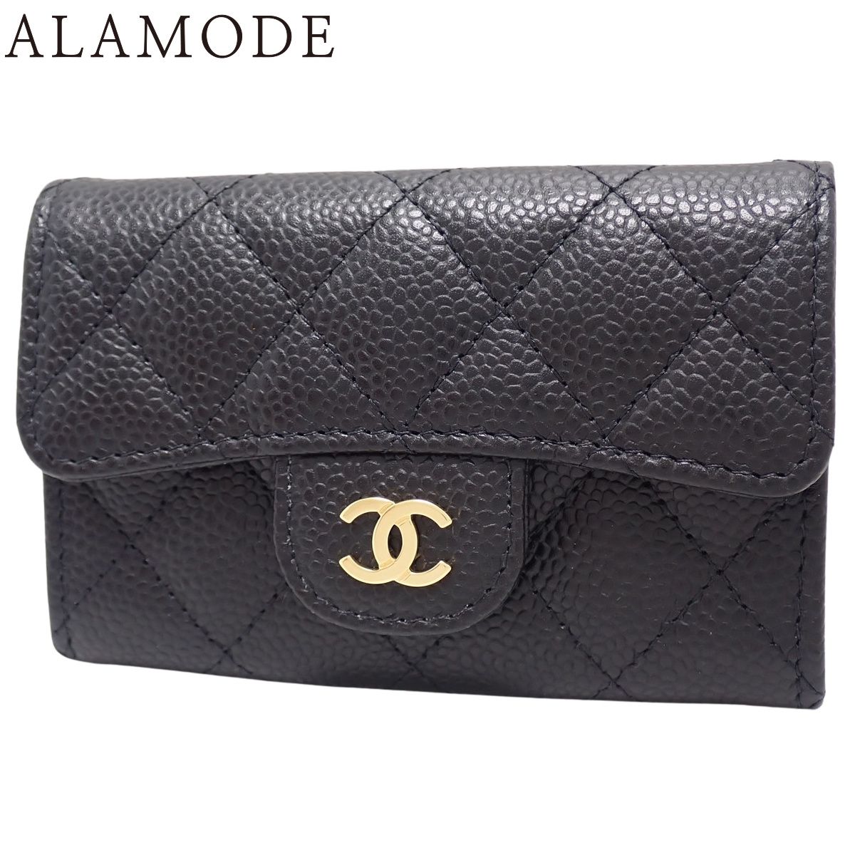 CHANEL シャネル マトラッセ ココマーク カードホルダー カードケース|パスケース 小銭入れ コインケース 名刺入れ 財布 キャビアスキン ブラック黒 ゴールド金具 AP0214 レディース 40802163213 アラモード