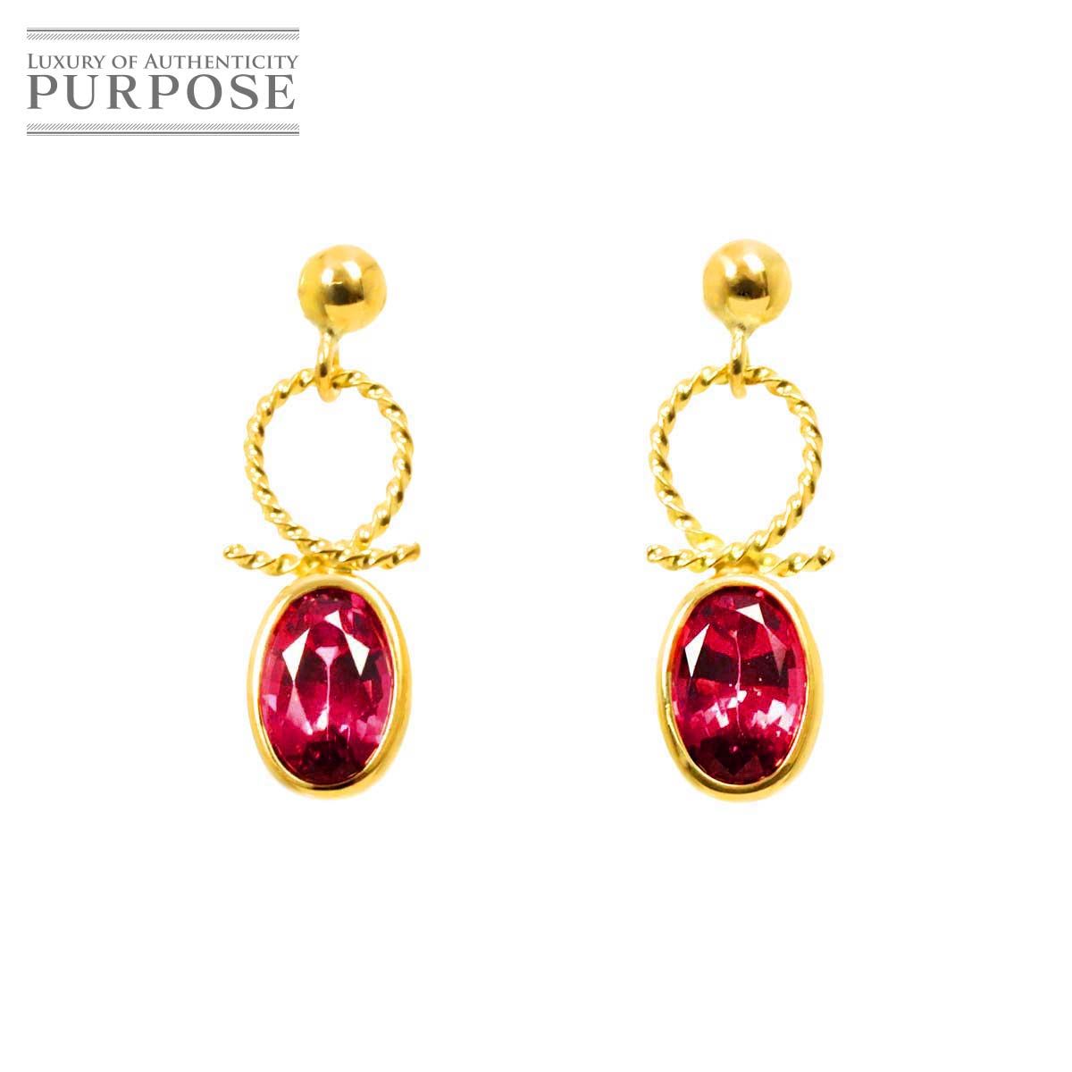 トルマリン ピアス K18 YG イエローゴールド 750 Tourmaline Earrings 