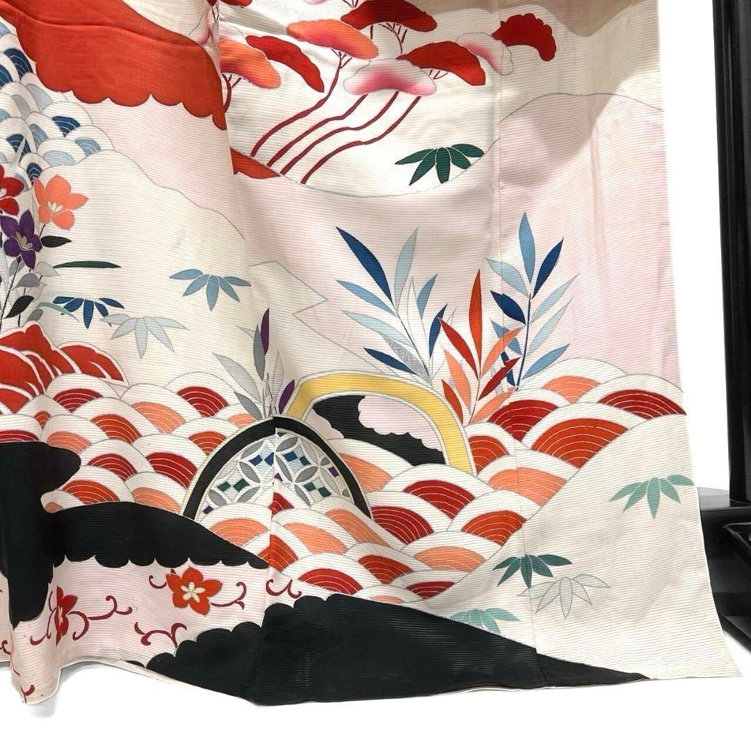 振袖　絽　アンティーク　銀彩　芙蓉　萩　松竹梅　成人式 着物 045a p 振袖 絽 アンティーク 銀彩 芙蓉 萩 松竹梅 成人式 着物 045a p 【公式