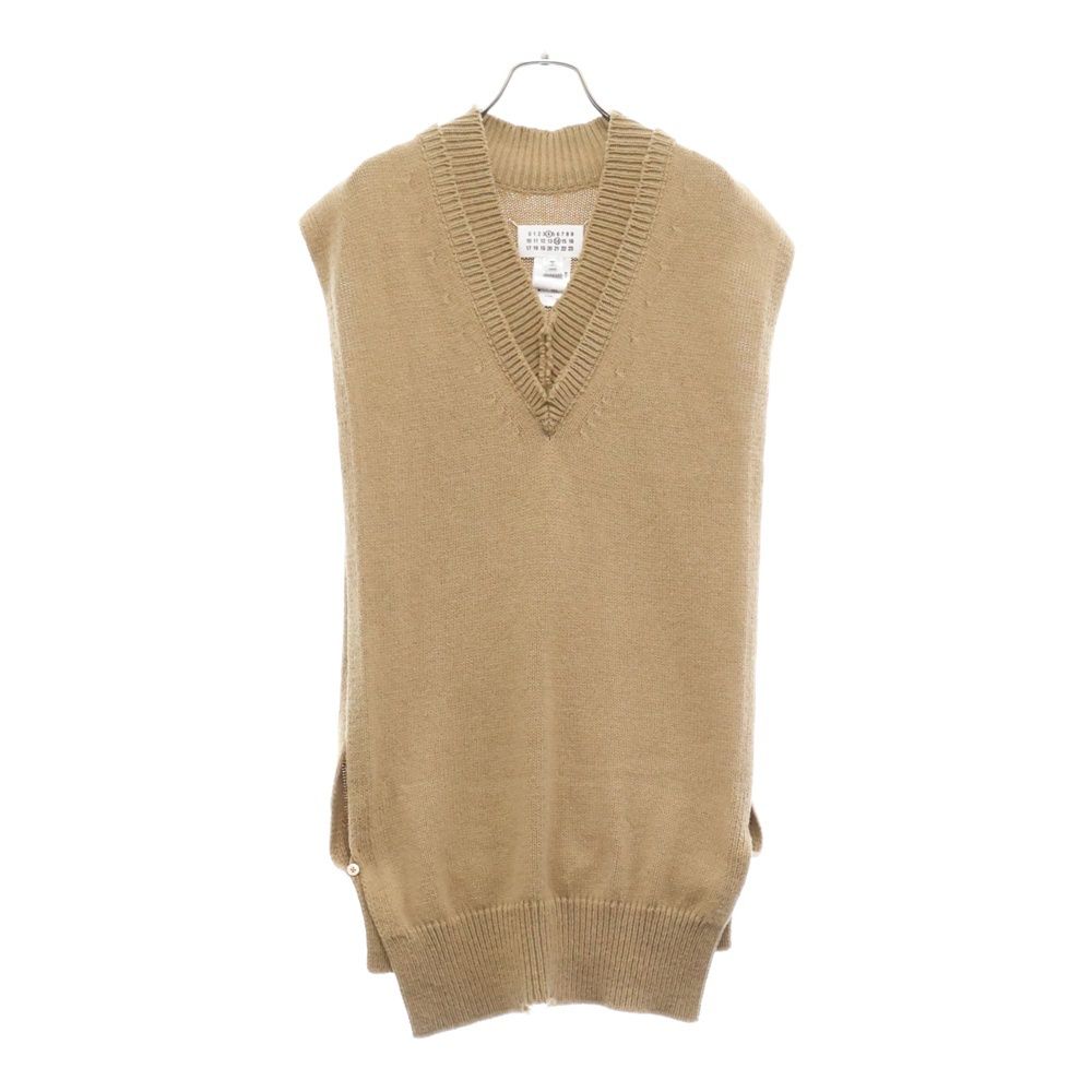 Maison Martin Margiela14 メゾンマルタンマルジェラ 22AW ウールリネンタバード Vネック リネン ベスト SI1TH0001 S18064 ベージュ