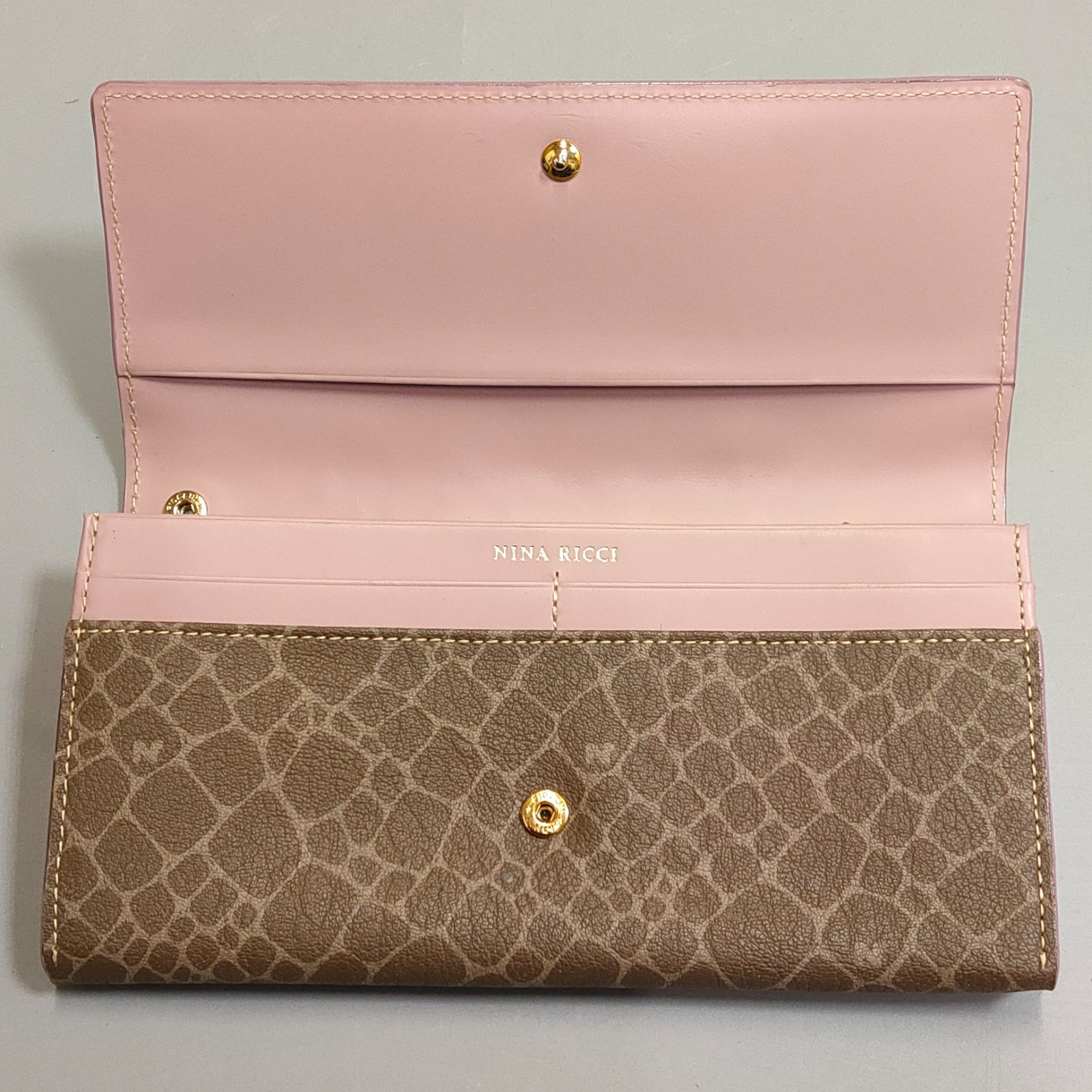 M612 美品 NINA RICCI/ニナリッチ ジラフ柄 長財布 レディース