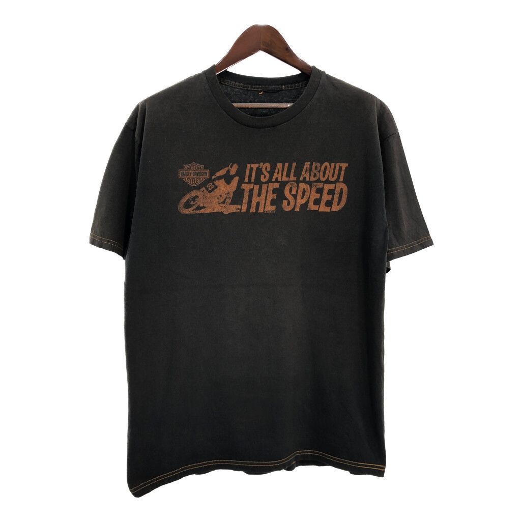 00年代 HARLEY DAVIDSON ハーレーダビッドソン モーターサイクル Ｔシャツ ブラック メンズ XL相当 古着 U1260