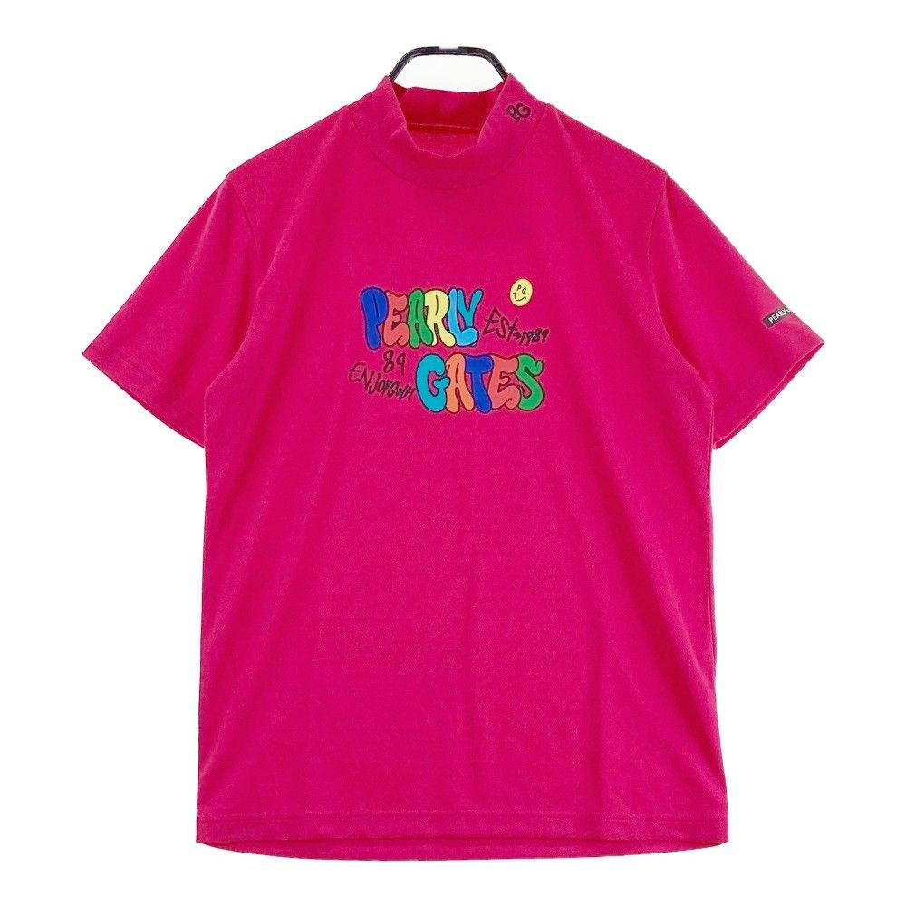 サイズ：4 PEARLY GATES パーリーゲイツ 2024年モデル ハイネック半袖Tシャツ  ピンク系 [240101260047]# ゴルフウェア メンズ ストスト