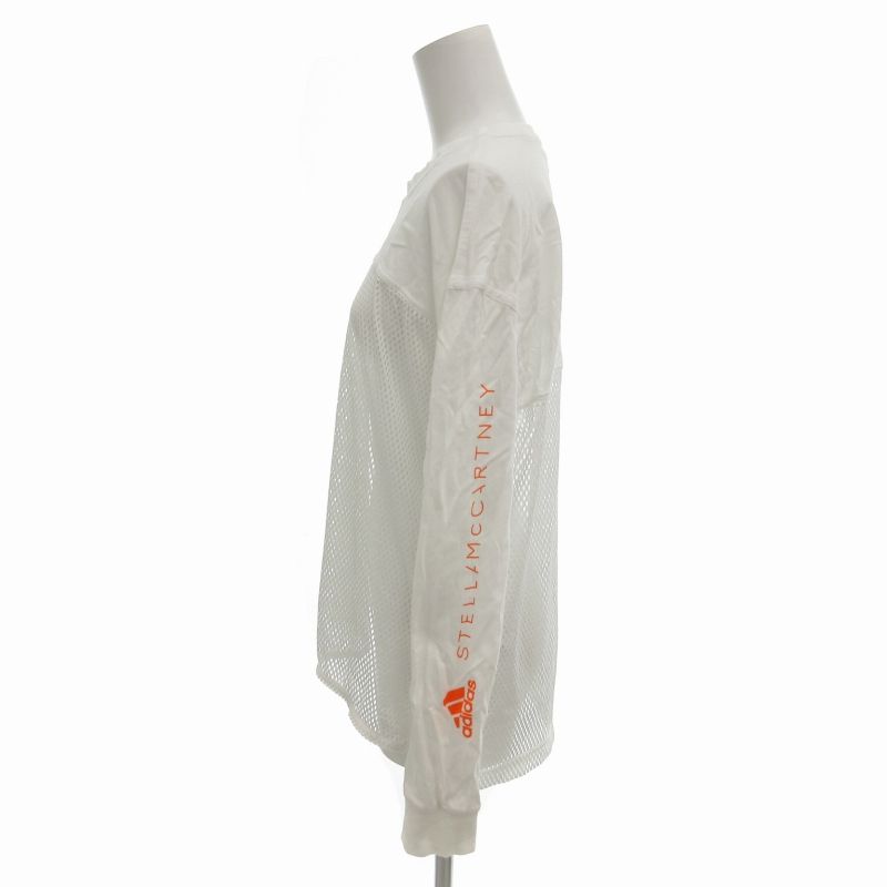 美品 ステラマッカートニー アディダス シアーカットソー 白 M *CD604 adidas by Stella McCartney】aSMC LOGO TEE（カットソー/T