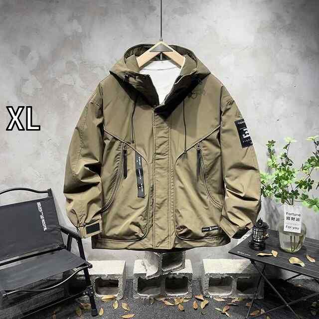 XL 秋冬 コーデ メンズ 服 シンプル ファッション オシャレ 大人 かっこいい 大きいサイズ ストリート 紳士服 ツー コットン カジュアル ジャケット フード付き キルティング ジャケット 快適