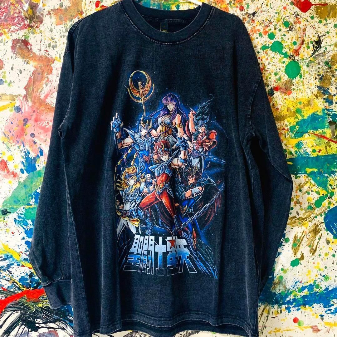 聖闘士星矢 リプリント ロンＴ 長袖 新品 黒 L XL XXL 昭和レトロ エモ