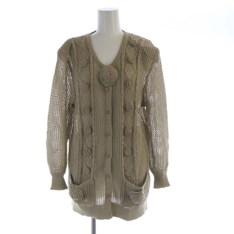 美品 インゲボルグ INGEBORG ビジュー 付き お花 モチーフ & レース の 素敵 な 薄手 セーター 日本製 11 INGEBORG / インゲボルグ （レディース） ニット・セーター
