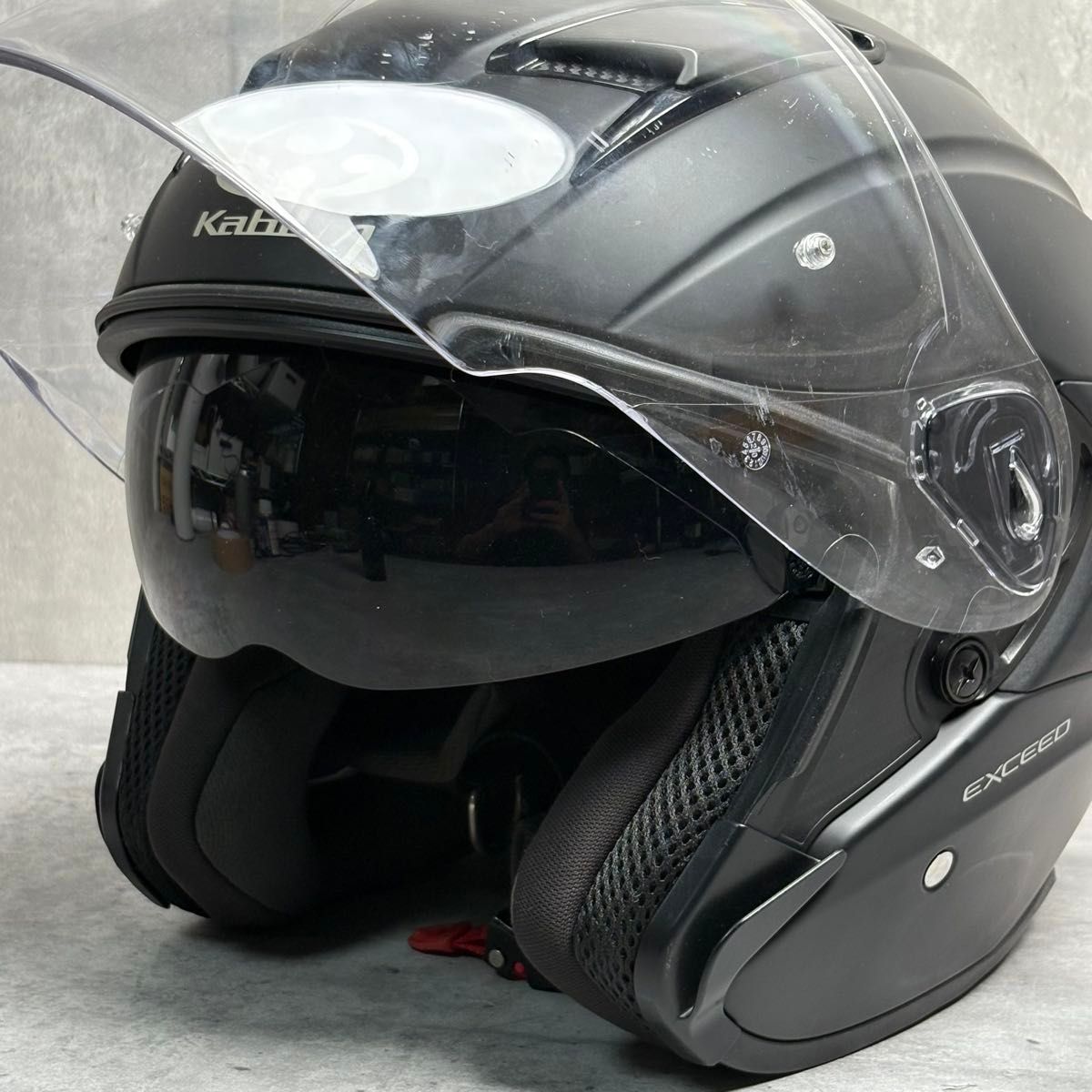 美品 オージーケーカブト Kabuto EXCEED XLサイズ マットブラック OGK