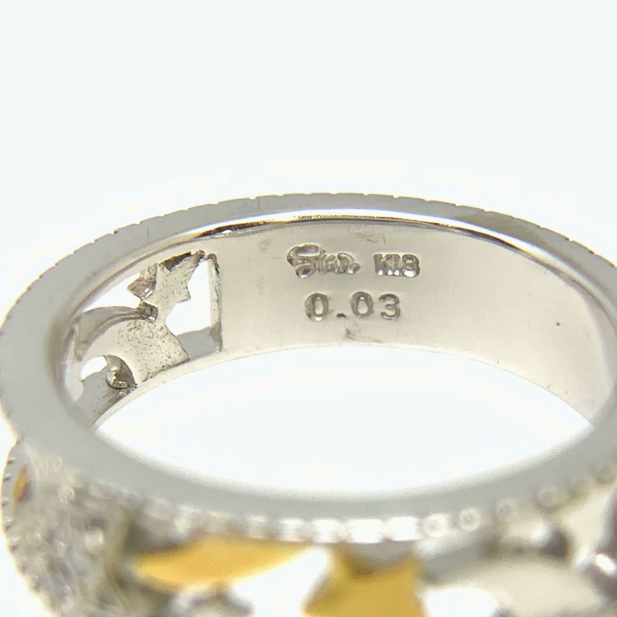 スタージュエリー ダイヤモンド セットリング 指輪 9号 2003年Xmas K18WG(18金 ホワイトゴールド)