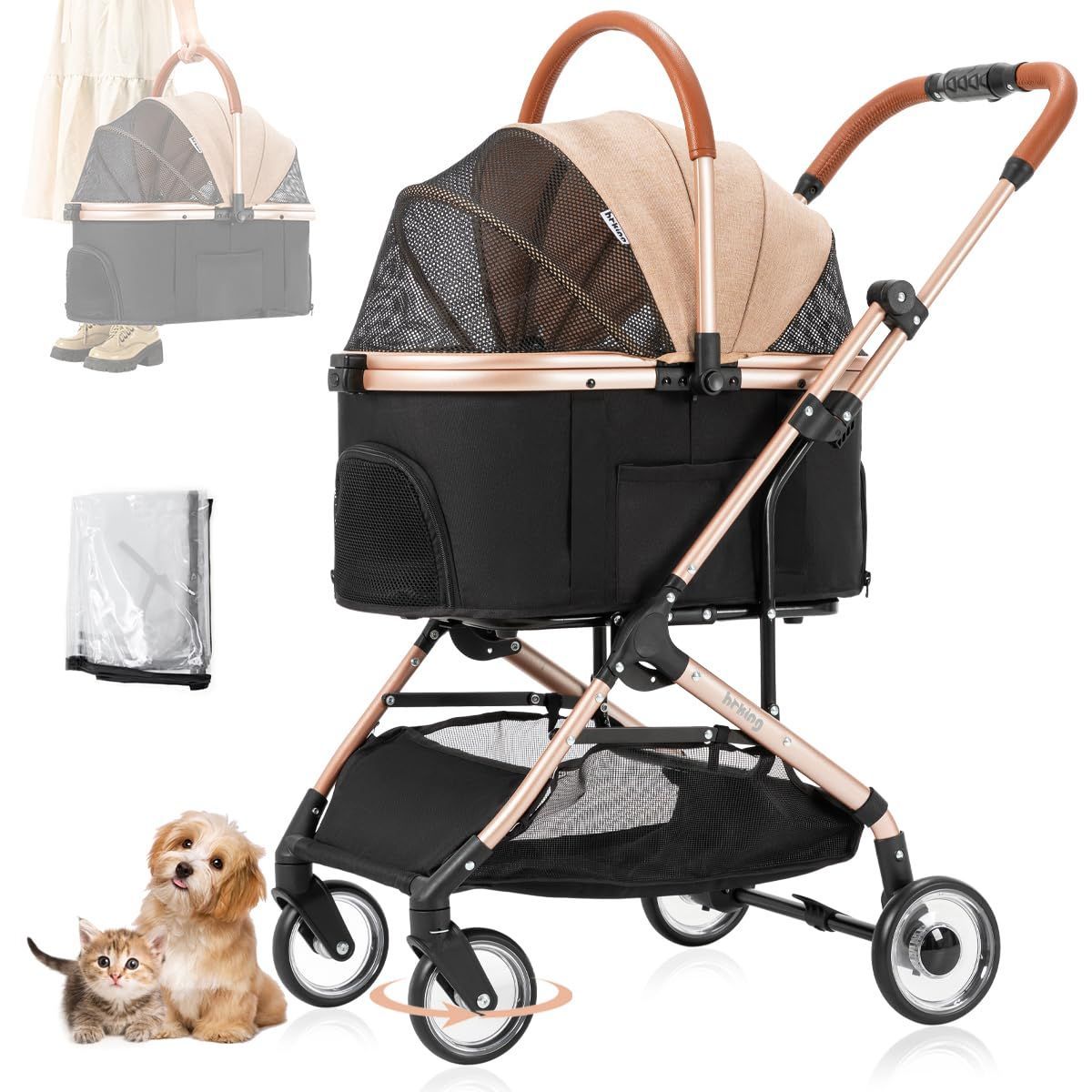 HRking.HANRAY 分離型 折りたたみ ペットカート 3wayモデル